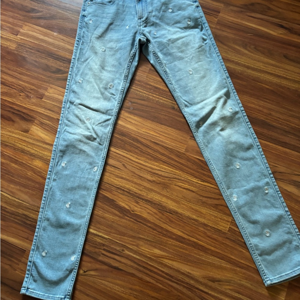 Hollister Blue Skinny Jeans with Distressed Details